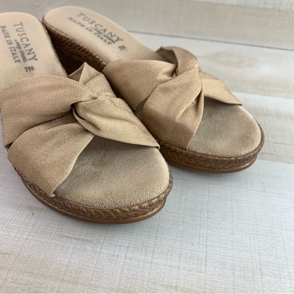 Tuscany Bronze Wedge Sandals - Picture 6 of 11